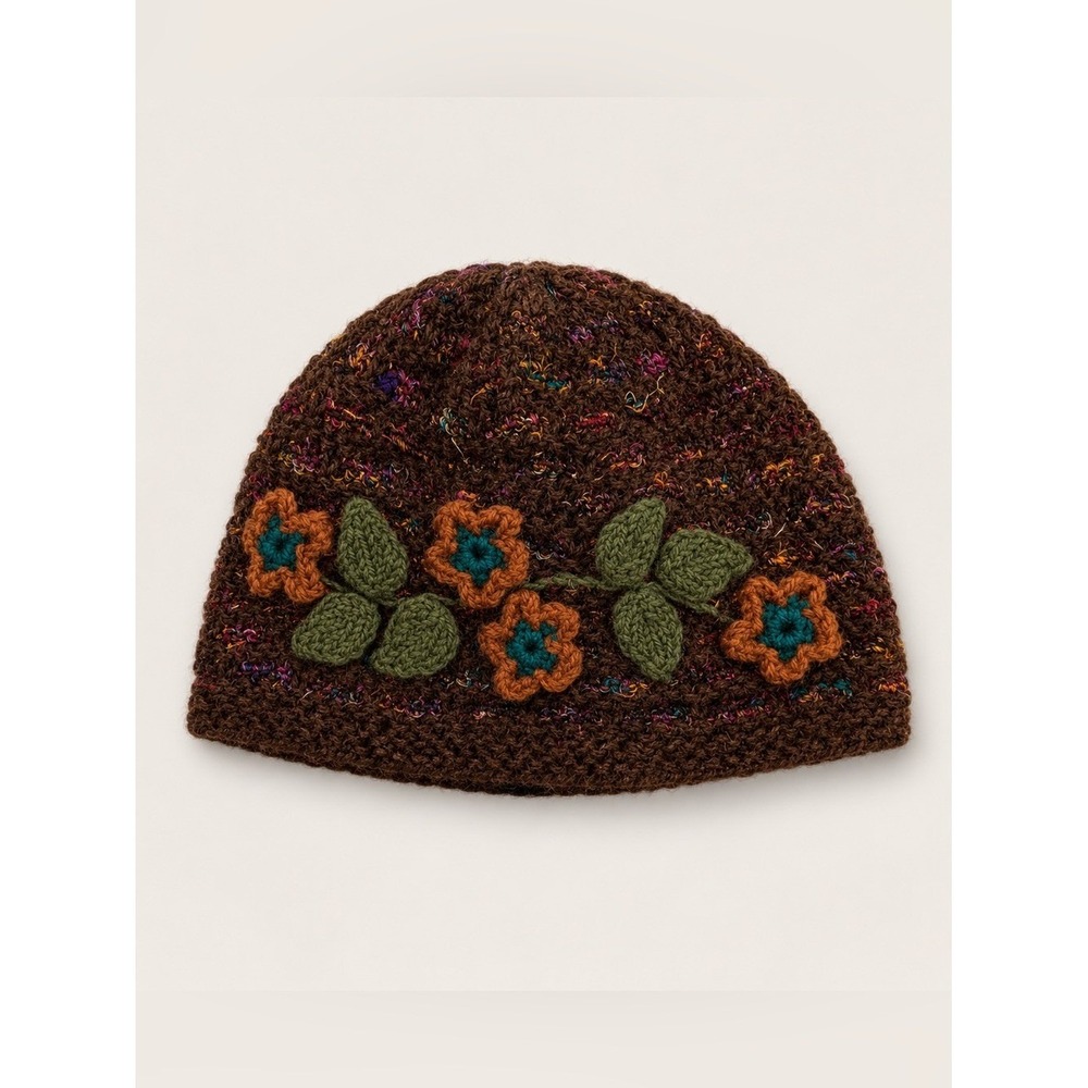 Womens Bohemian Wool Silk Crochet Knit Hat Fairy Grunge Bohemian